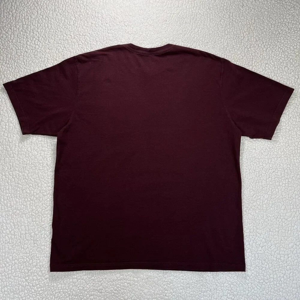 Carhartt K87 2XL‎ Maroon Pocket Work T-Shirt PCI Ent 1998 Graphic Workwear